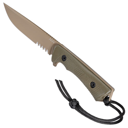ANV Knives Outdoormesser P300 mit Sgezahnung Sleipner Stahl Cerakote oliv/coyote inkl. Kydexscheide Bild 6