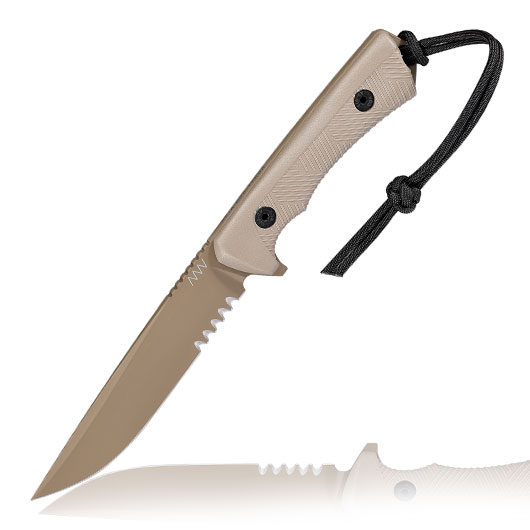 ANV Knives Outdoormesser P300 mit Sgezahnung Sleipner Stahl Cerakote coyote inkl. Kydexscheide