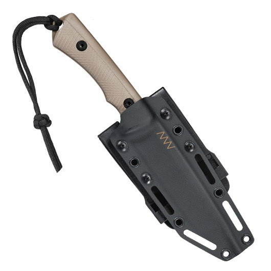 ANV Knives Outdoormesser P300 mit Sgezahnung Sleipner Stahl Cerakote coyote inkl. Kydexscheide Bild 4