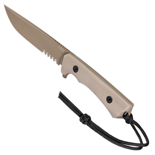ANV Knives Outdoormesser P300 mit Sgezahnung Sleipner Stahl Cerakote coyote inkl. Kydexscheide Bild 6