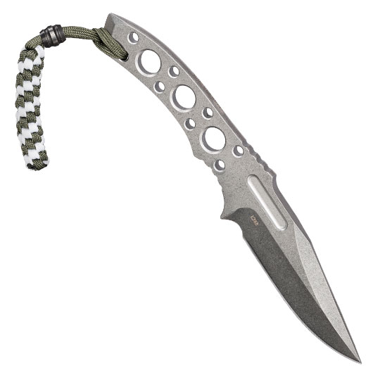 Pohl Force Outdoormesser Charlie Two SW Gen2 silber inkl. Kydexscheide und nachleuchtendem Lanyard Bild 1