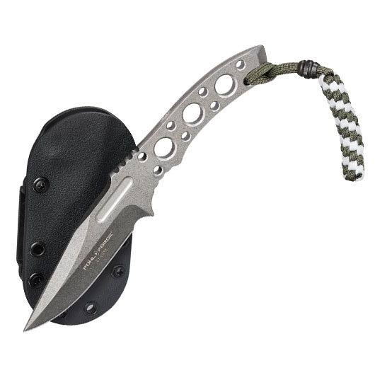 Pohl Force Outdoormesser Charlie Two SW Gen2 silber inkl. Kydexscheide und nachleuchtendem Lanyard Bild 3
