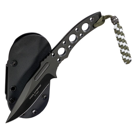Pohl Force Outdoormesser Charlie Two BK Gen2 schwarz inkl. Kydexscheide und nachleuchtendem Lanyard Bild 3