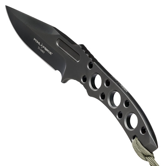 Pohl Force Outdoormesser Charlie Two BK Gen2 schwarz inkl. Kydexscheide und nachleuchtendem Lanyard Bild 6