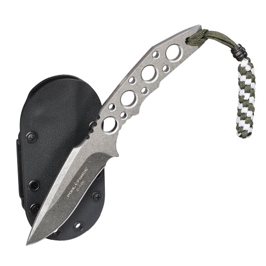 Pohl Force Outdoormesser Charlie Three SW Gen2 silber inkl. Kydexscheide und nachleuchtendem Lanyard Bild 3