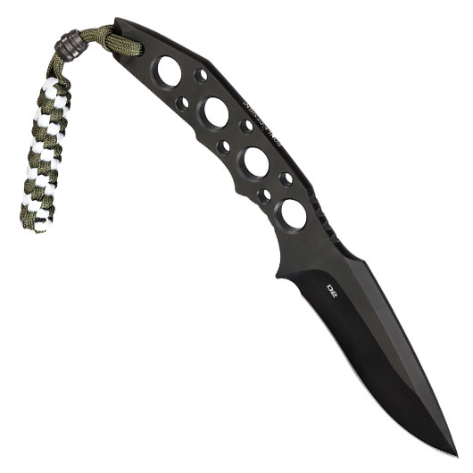 Pohl Force Outdoormesser Charlie Three BK Gen2 schwarz inkl. Kydexscheide und nachleuchtendem Lanyard Bild 1