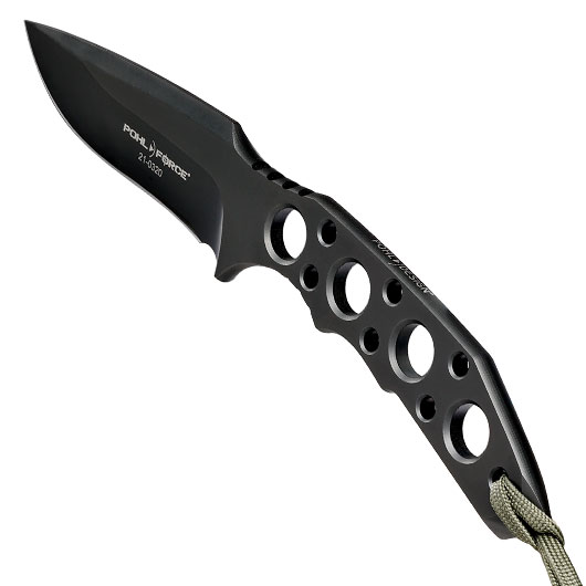 Pohl Force Outdoormesser Charlie Three BK Gen2 schwarz inkl. Kydexscheide und nachleuchtendem Lanyard Bild 6