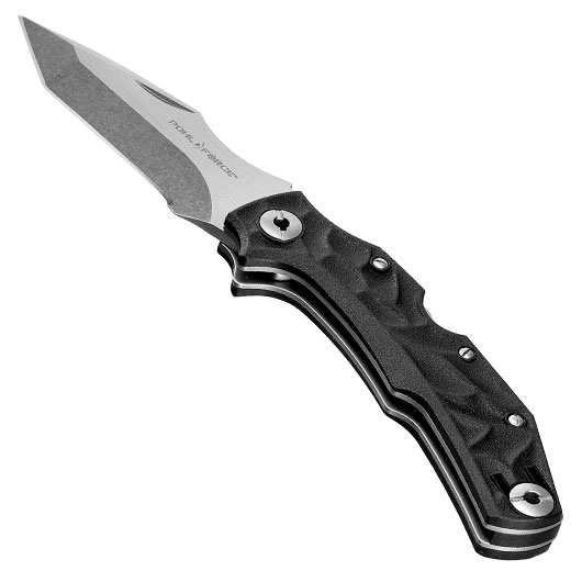 Pohl Force Taschenmesser Bravo Two Classic schwarz/silber inkl. Grtelclip und Nylonholster Bild 2