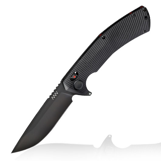 ANV Knives Einhandmesser A400 BB Sleipner Stahl schwarz inkl. Grtelclip