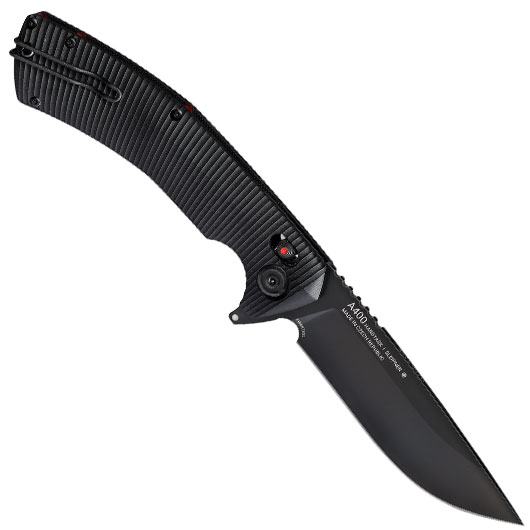 ANV Knives Einhandmesser A400 BB Sleipner Stahl schwarz inkl. Grtelclip Bild 1