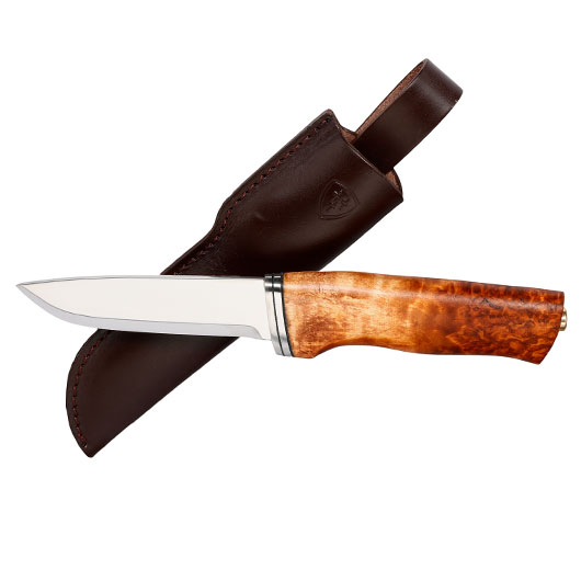 Helle Outdoormesser Alden braun/silber inkl. Lederscheide Bild 3