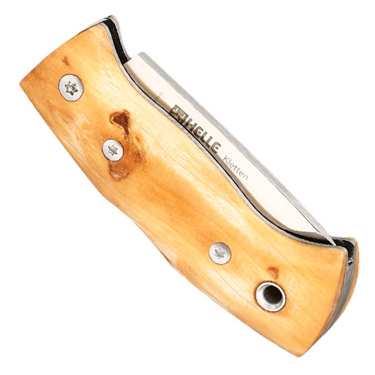 Helle Taschenmesser Kletten braun/silber inkl. Fangriemen Bild 5