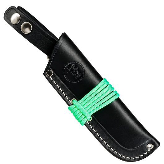 Nieto Outdoormesser Chaman Scandi schwarz/silber inkl. Lederscheide Bild 5