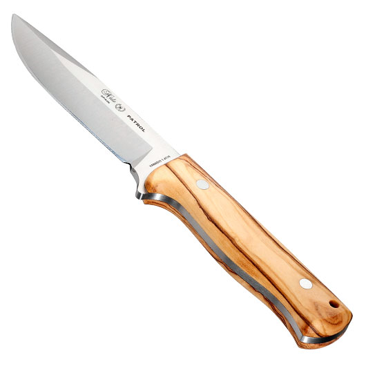 Nieto Outdoormesser Patrol braun/silber inkl. Lederscheide Bild 2