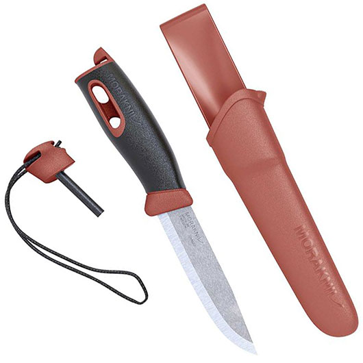 Morakniv Grtelmesser Companion Spark rot inkl. Kunststoffscheide & Feuerstahl Bild 1