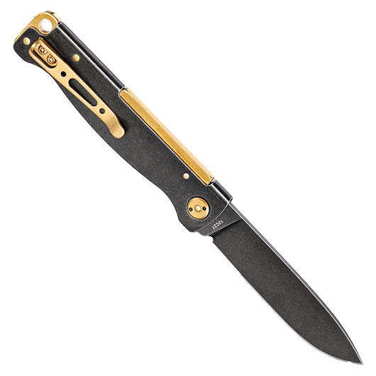 Bker Plus Taschenmesser Atlas SW black stonewash brass inkl. Grtelclip Bild 1