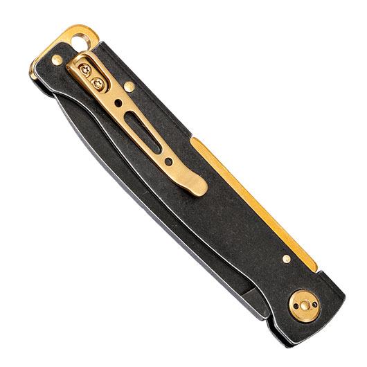 Bker Plus Taschenmesser Atlas SW black stonewash brass inkl. Grtelclip Bild 5