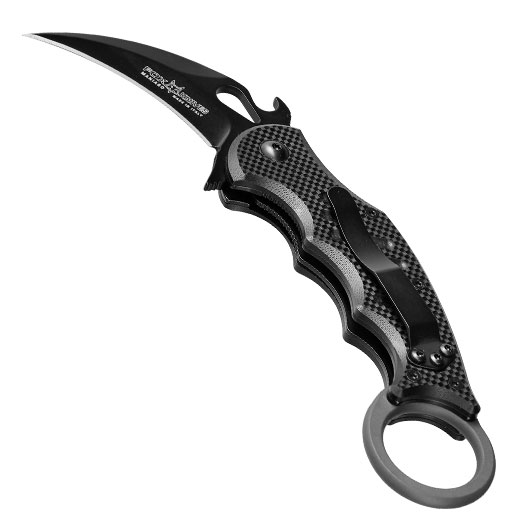 Fox Knives Karambit Messer FX-599 Small Folding N690 Stahl schwarz inkl. Grtelclip Bild 2