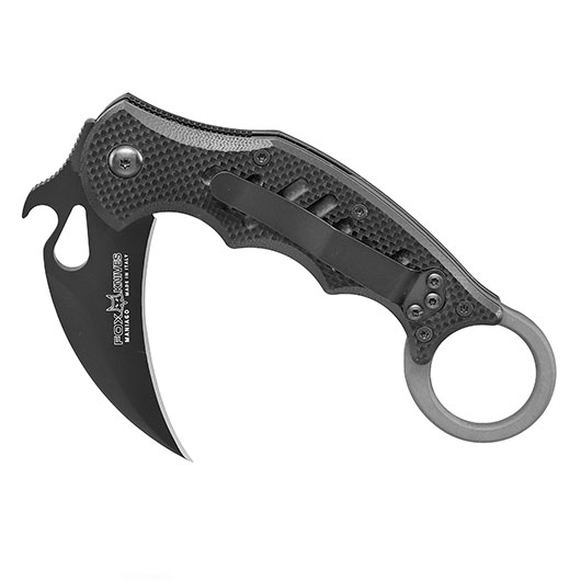 Fox Knives Karambit Messer FX-599 Small Folding N690 Stahl schwarz inkl. Grtelclip Bild 3