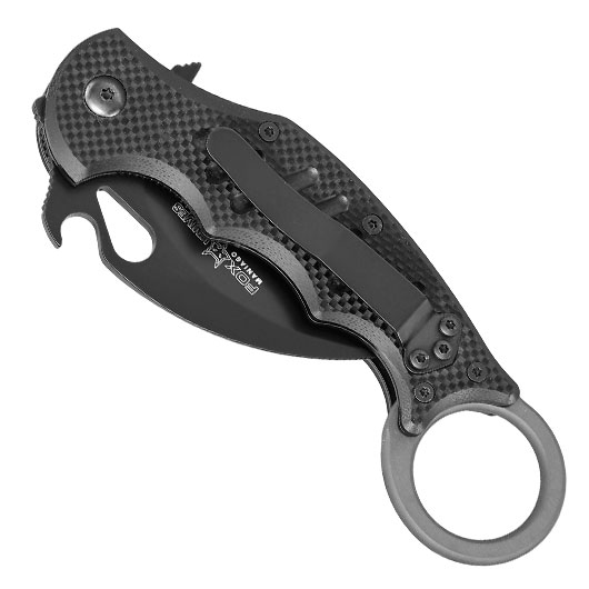 Fox Knives Karambit Messer FX-599 Small Folding N690 Stahl schwarz inkl. Grtelclip Bild 5