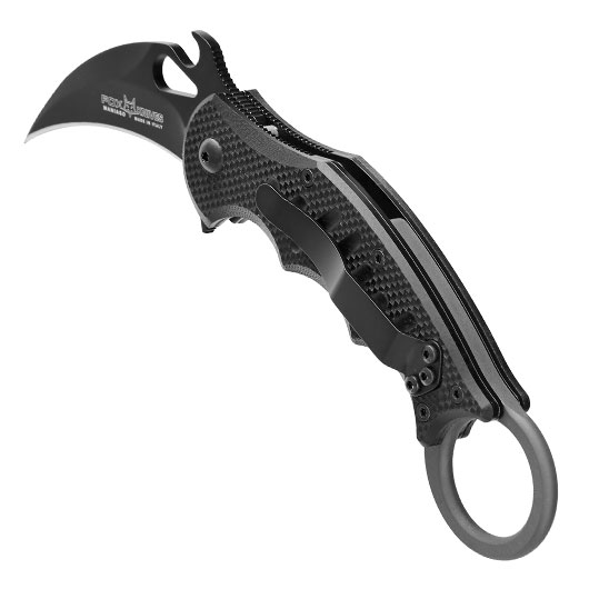 Fox Knives Karambit Messer FX-599 Small Folding N690 Stahl schwarz inkl. Grtelclip Bild 6