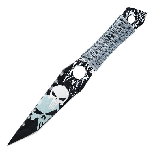 Wurfmesserset Skull 3-teilig schwarz/grau inkl. Nylonscheide Bild 1