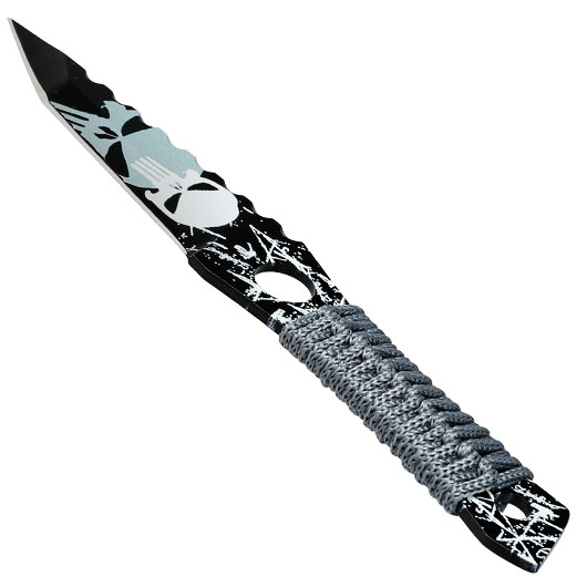Wurfmesserset Skull 3-teilig schwarz/grau inkl. Nylonscheide Bild 3