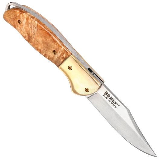 Homey`s Taschenmesser Man`s Ruin by Schiffmacher mit Wurzelholzgriffschalen inkl. Geschenkverpackung Bild 1