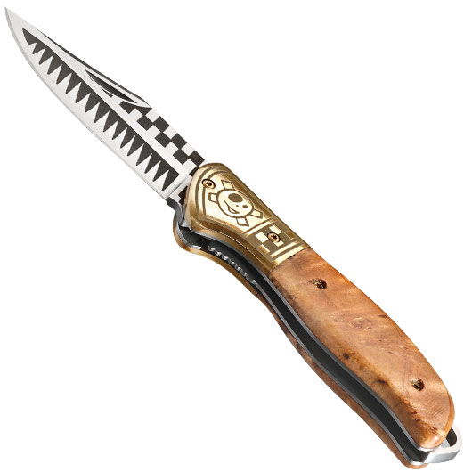 Homey`s Taschenmesser Man`s Ruin by Schiffmacher mit Wurzelholzgriffschalen inkl. Geschenkverpackung Bild 2
