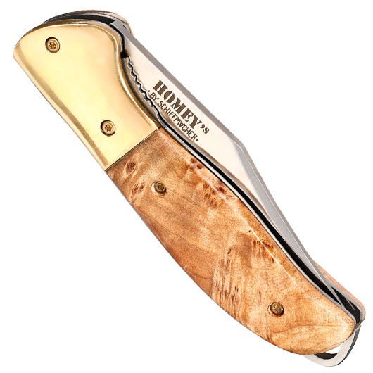 Homey`s Taschenmesser Man`s Ruin by Schiffmacher mit Wurzelholzgriffschalen inkl. Geschenkverpackung Bild 5