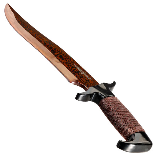 United Cutlery Bowiemesser Hellfyre Highlander Gil Hibben Damast inkl. Lederscheide Bild 2