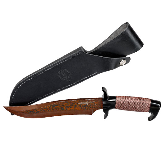 United Cutlery Bowiemesser Hellfyre Highlander Gil Hibben Damast inkl. Lederscheide Bild 3