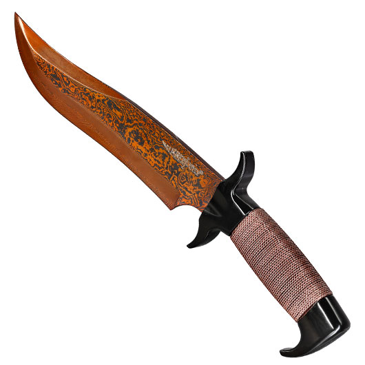 United Cutlery Bowiemesser Hellfyre Highlander Gil Hibben Damast inkl. Lederscheide Bild 6