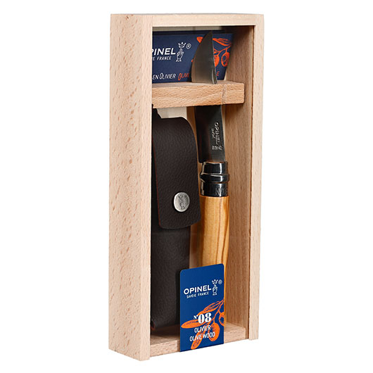 Opinel Taschenmesser Geschenkset No 08 Olivenholz inkl. Etui und Holzbox Bild 9