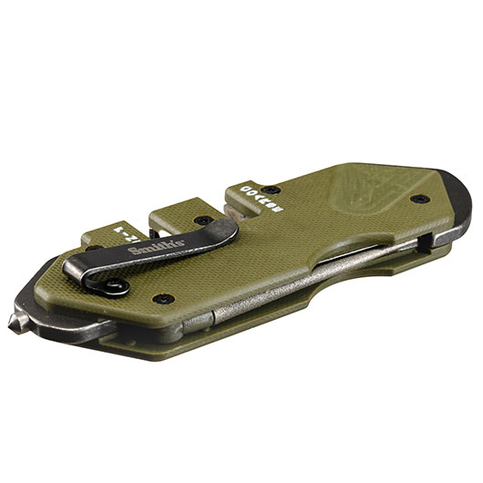 Smith`s Messerschrfer Tactical Pocket Pal oliv inkl, Grtelclip und Glasbrecher Bild 4