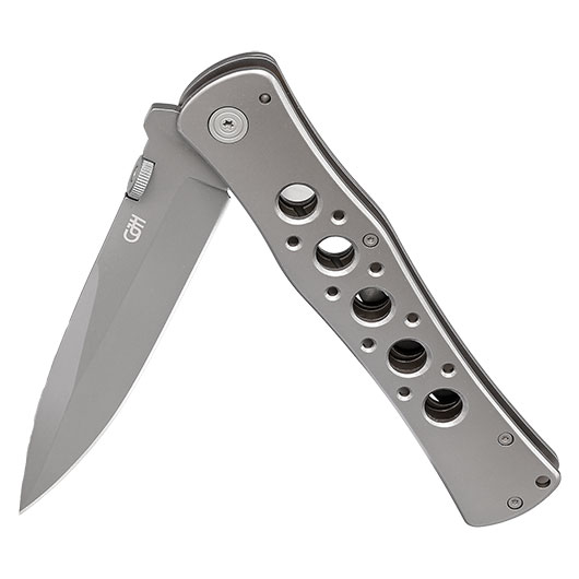 CJH Einhandmesser Titan grau inkl. Grtelclip Bild 3