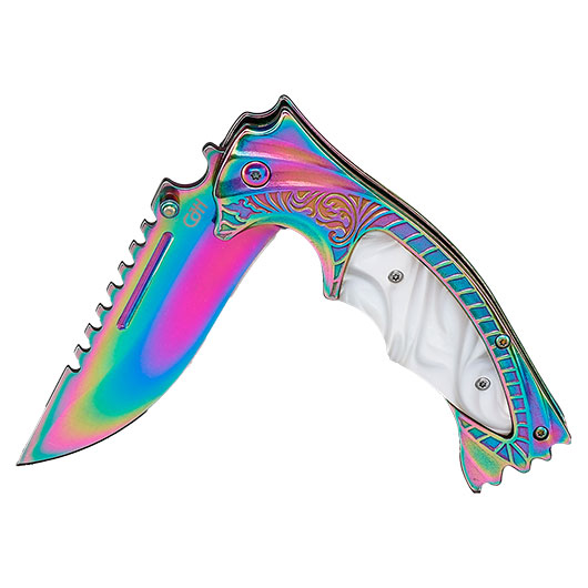 CJH Einhandmesser Shark rainbow inkl. Grtelclip Bild 3