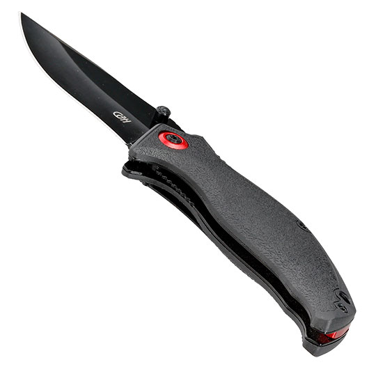CJH Einhandmesser schwarz/rot inkl. Grtelclip Bild 2