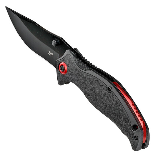 CJH Einhandmesser schwarz/rot inkl. Grtelclip Bild 6