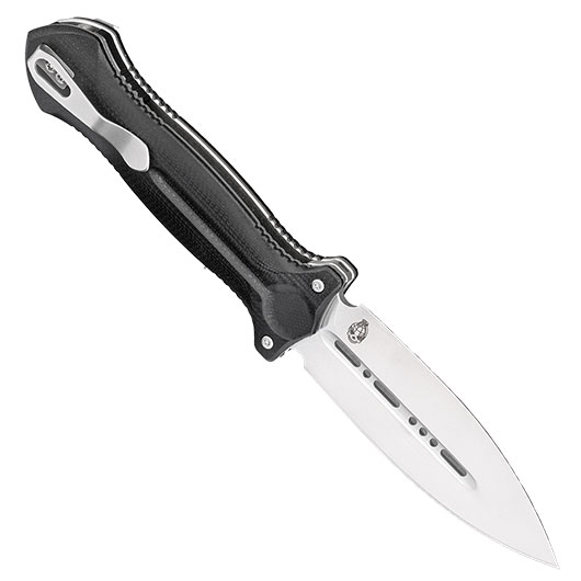 Bker Plus Einhandmesser Cheus VG-10 Stahl schwarz/silber inkl. Grtelclip und Nylonetui Bild 1