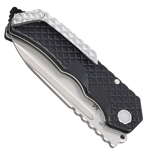 Bker Plus Taschenmesser Hermod Folder D2 Stahl schwarz/silber inkl. Grtelclip und Nylonetui Bild 7