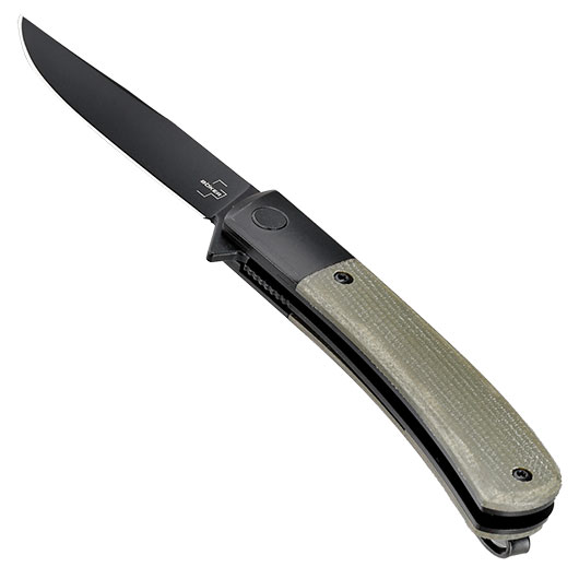 Bker Plus Einhandmesser Modern Gentleman Nitro-V Stahl schwarz/oliv inkl. Grtelclip Bild 2