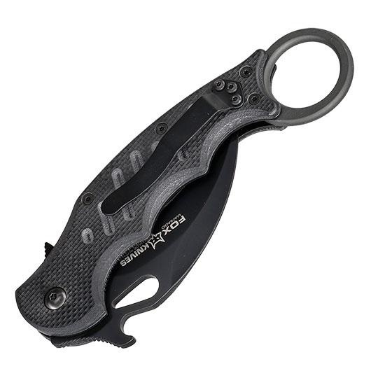 Fox Knives Karambit Messer 479 Folding N690 Stahl schwarz inkl. Grtelclip Bild 5