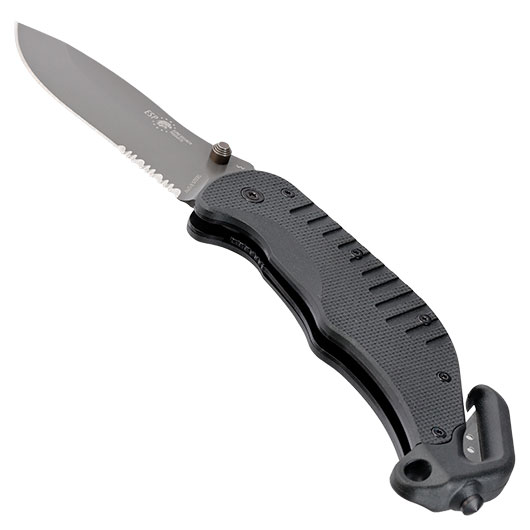 ESP Einhandmesser/Rettungsmesser RK-01-S schwarz inkl. Glasbrecher, Gurtschneider & Grtelclip Bild 2