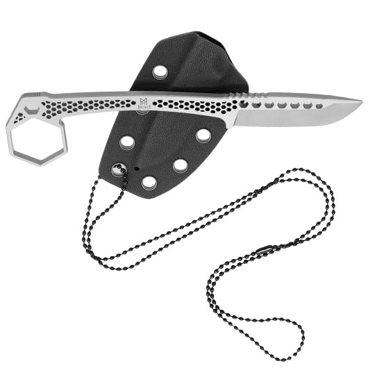Midgards Neck Knife Honeycomb Balance Line silber inkl. Kydexscheide und Kugelkette Bild 3