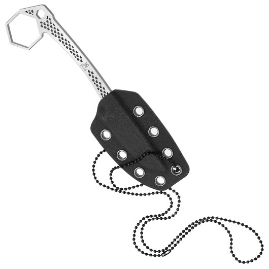 Midgards Neck Knife Honeycomb Balance Line silber inkl. Kydexscheide und Kugelkette Bild 4