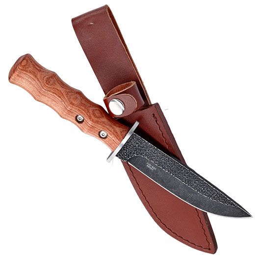 Herbertz Grtelmesser Cocobolo Black Stonewash inkl. Lederscheide Bild 3