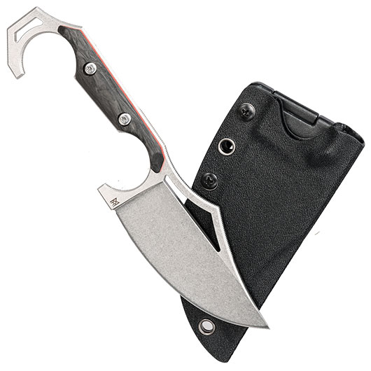 Midgards Grtelmesser Valdis V2 D2 Stahl Kohlefaser Griffschalen stonewash inkl. Kydexscheide und Tek-Lok Grtelclip Bild 3