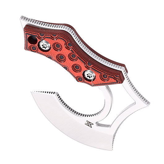 Midgards Neck Knife Mini Axt Nori Nano V2 silber/rot inkl. Klingenschutz und Clip Bild 1