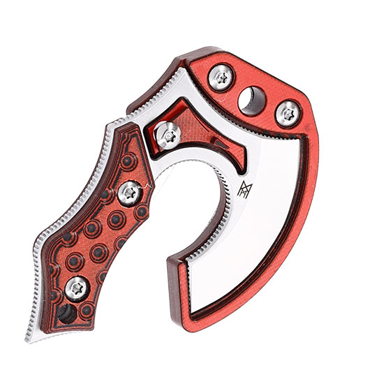 Midgards Neck Knife Mini Axt Nori Nano V2 silber/rot inkl. Klingenschutz und Clip Bild 4